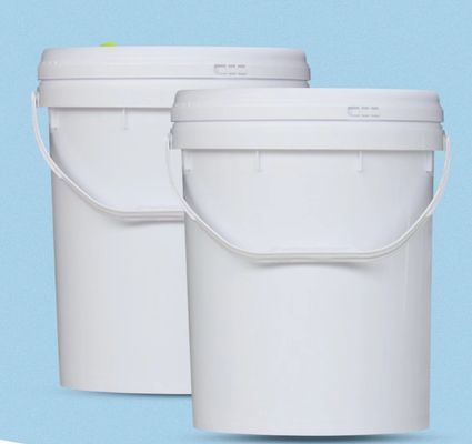 Zylinderförmige weiße Plastikeimer-Nahrung ordnen 5 Gallonen-Farbeimer HDPE