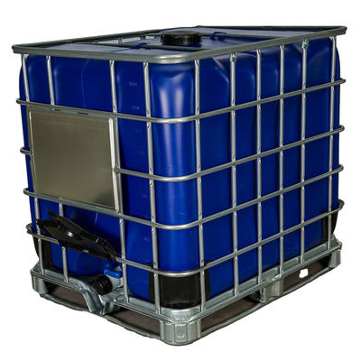 Mittelflüssigkeit leicht zu handhabender Schüttbehälter 1000 L IBC-Chemikalienbehälter Blauer Plastikwasserbehälter