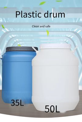 Wiederverwendbarer chemischer Plastikbehälter 50L mit Deckel HDPE weißer Runde